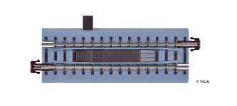 TILLIG 83802 - Bettungsgleis braun, Länge 83 mm Entkupplungsgleis, elektromotorisch (TT, H0m)